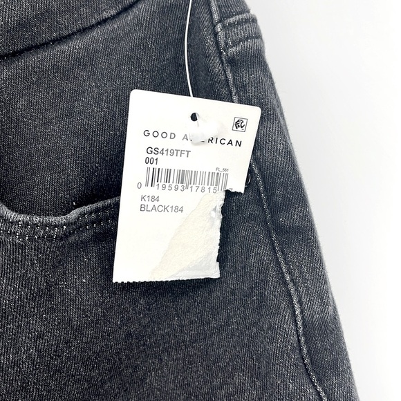 NEW GOOD AMERICAN Good Legs Straight Jeans Black184 Style GS419TFT 10/30 - Picture 12 of 14